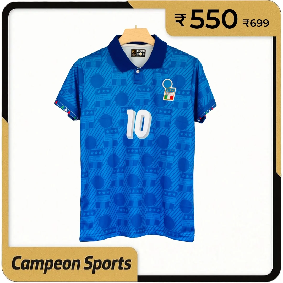 1994 Italy Home Jersey – Roberto Baggio Polo (Embroidery Edition)