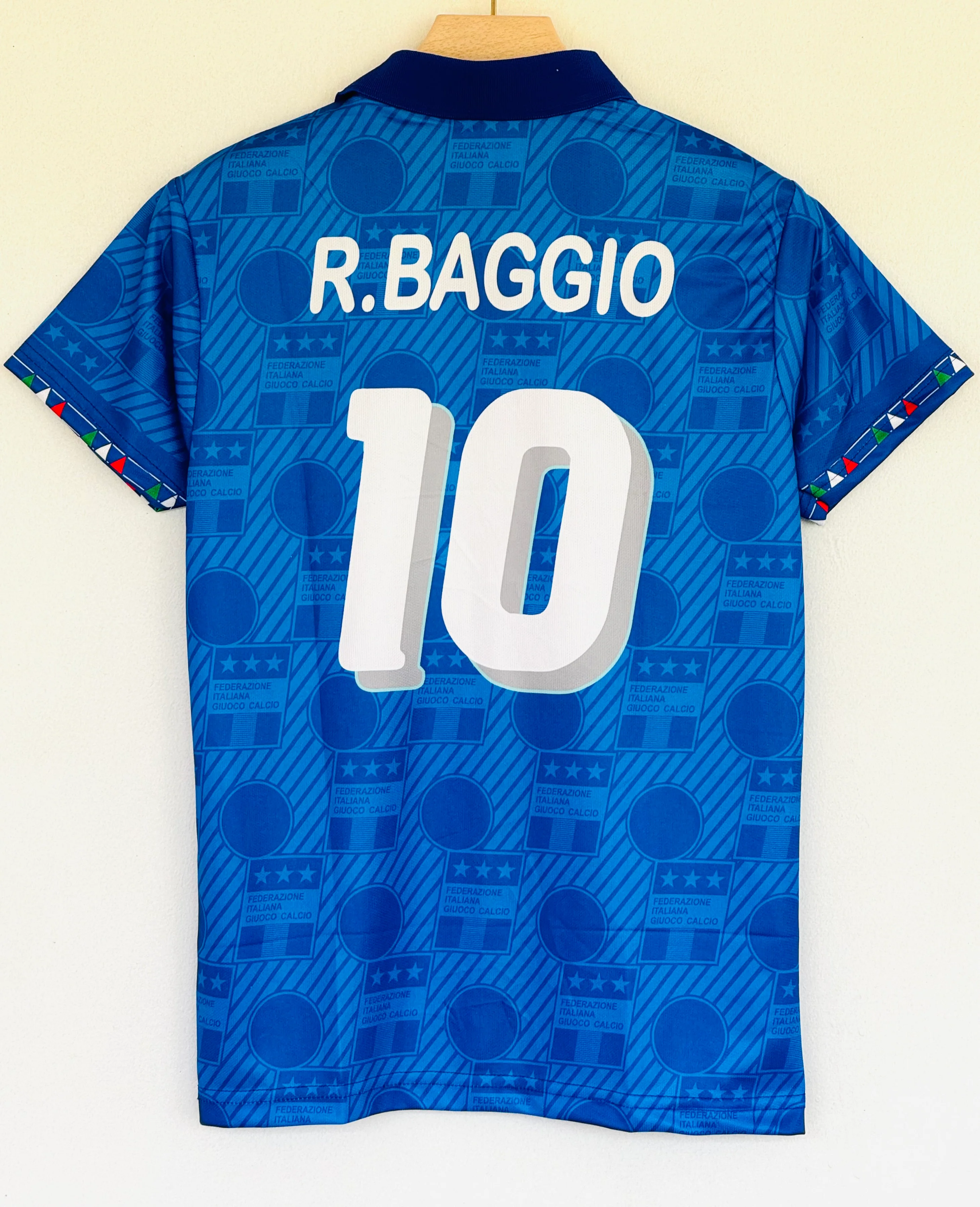 1994 Italy Home Jersey – Roberto Baggio Polo (Embroidery Edition) - Image 2