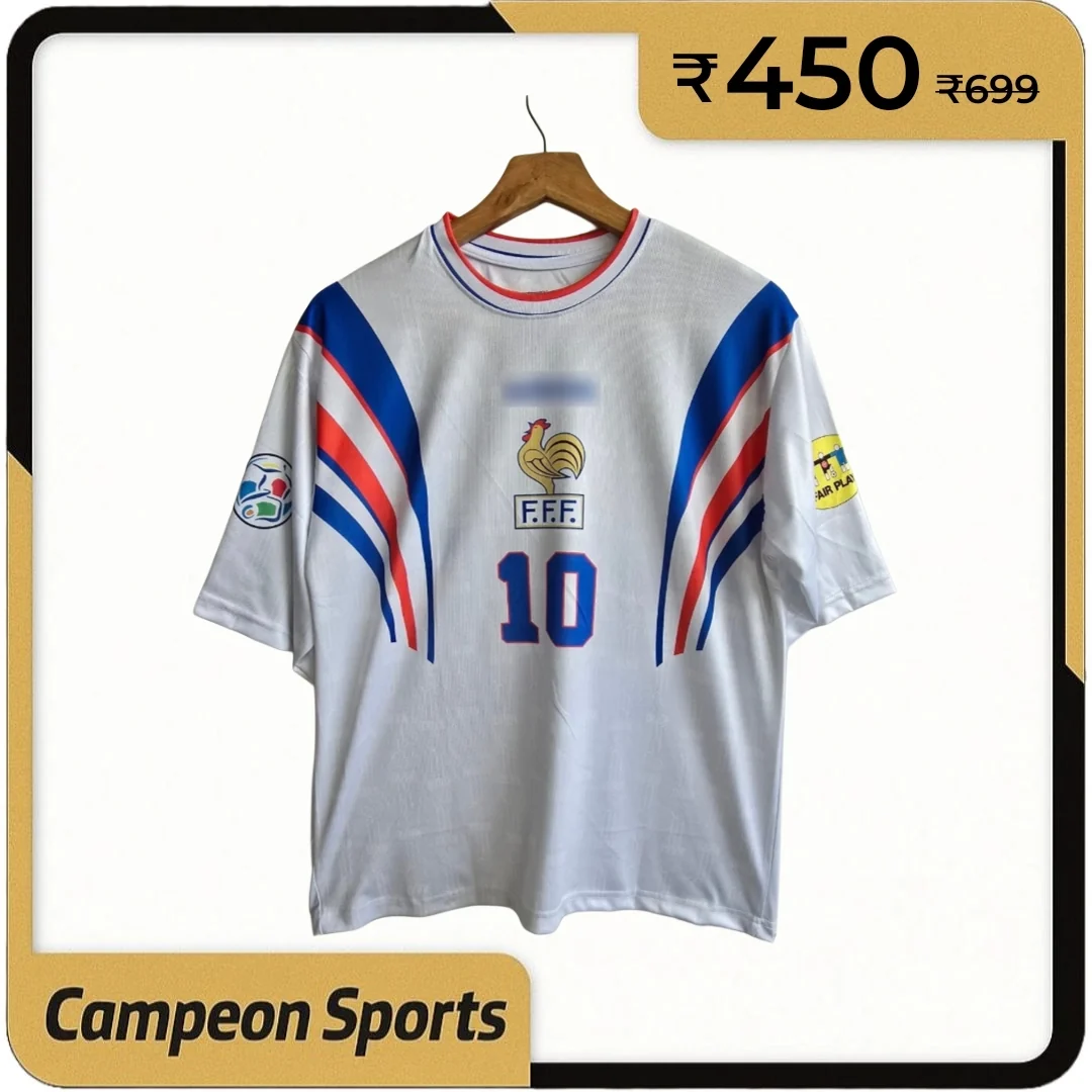 1996-97 France Away Jersey five sleeve zidane edition