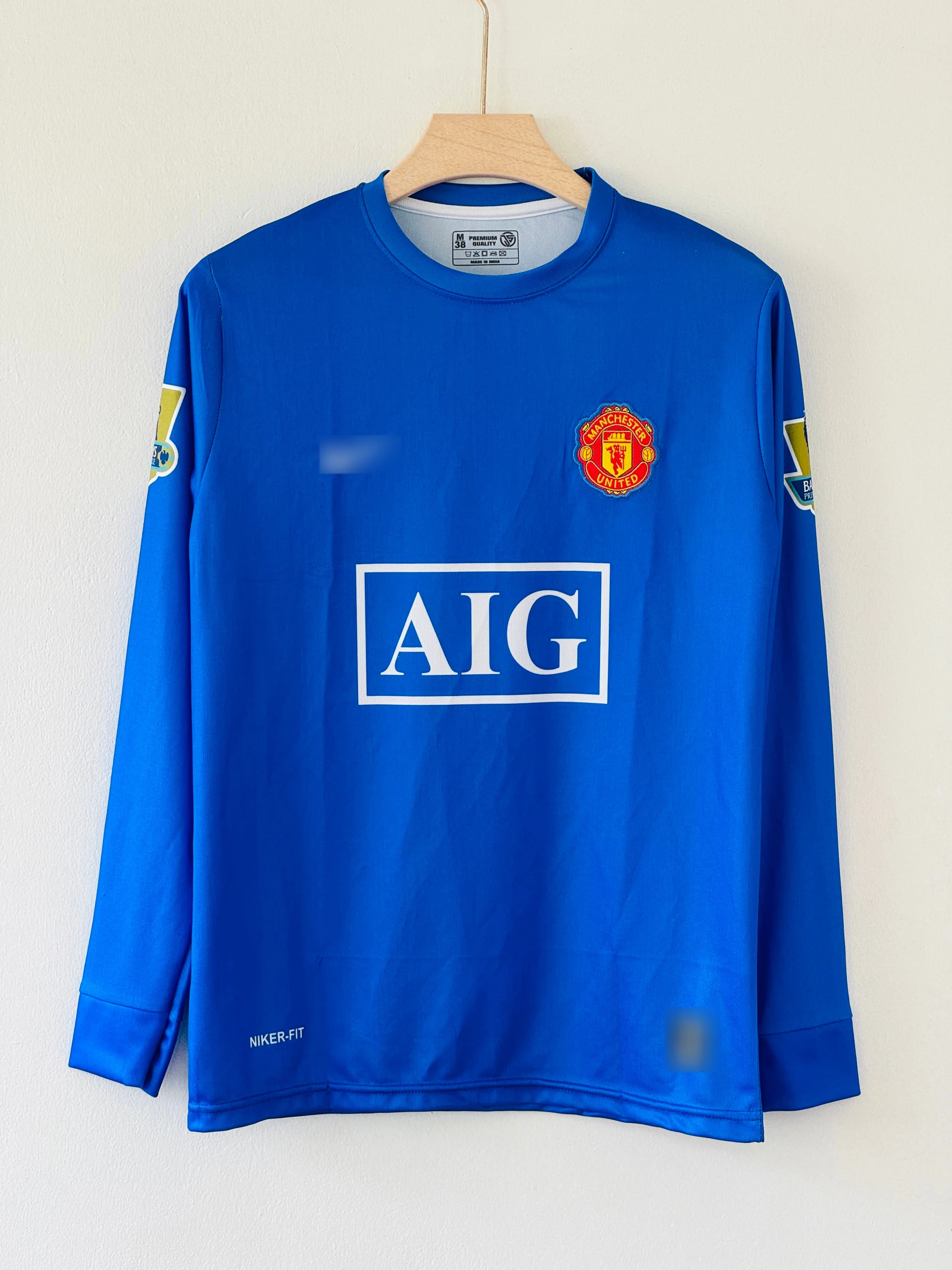 2008-09 Manchester United Away Jersey – Cristiano Ronaldo Edition Full sleeves embroidery (blue) - Image 2