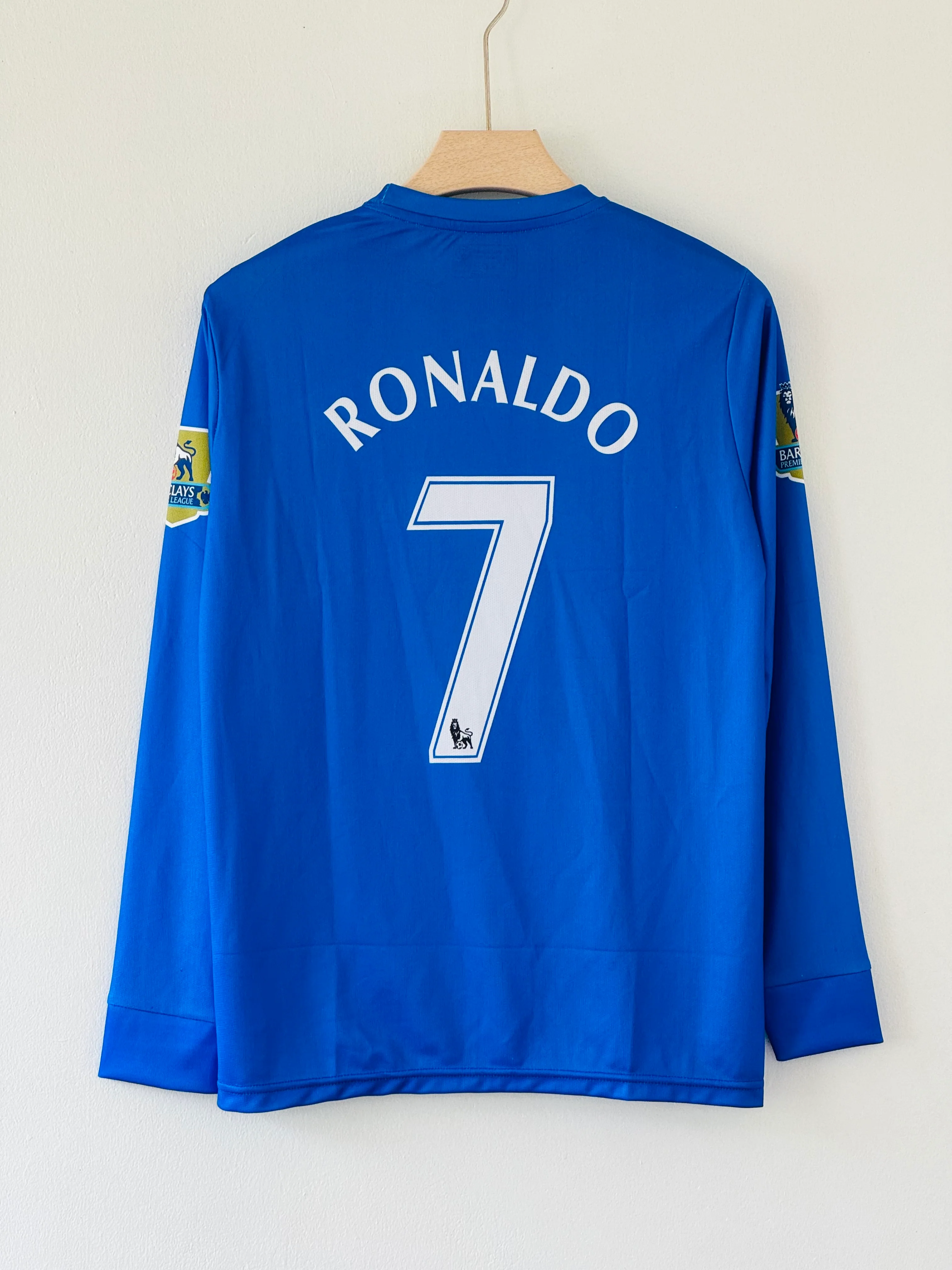 2008-09 Manchester United Away Jersey – Cristiano Ronaldo Edition Full sleeves embroidery (blue) - Image 4