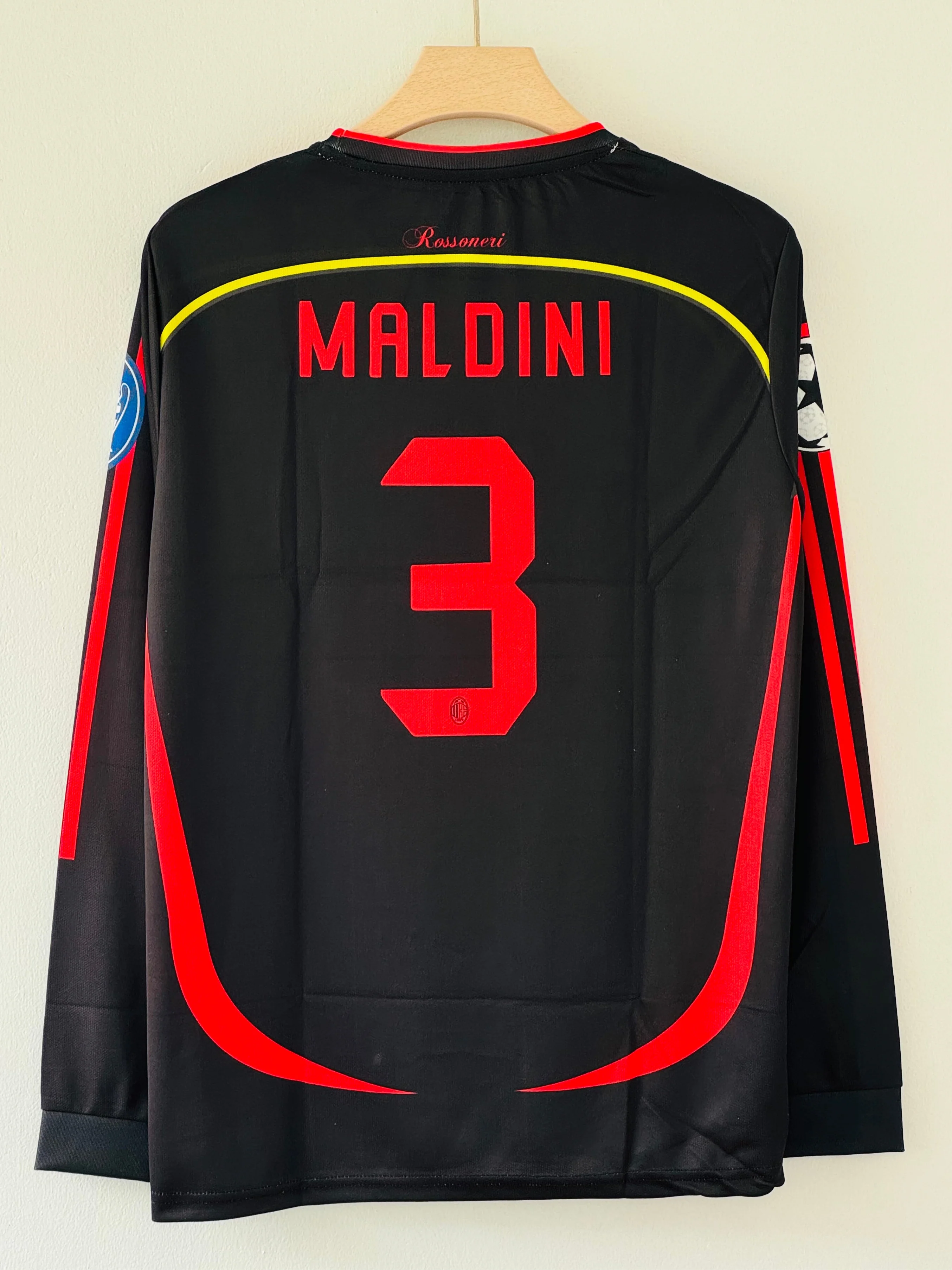 Defend with Honor – 2006-07 AC Milan Away Jersey – Paolo Maldini Full Sleeve Embroidery Edition - Image 3