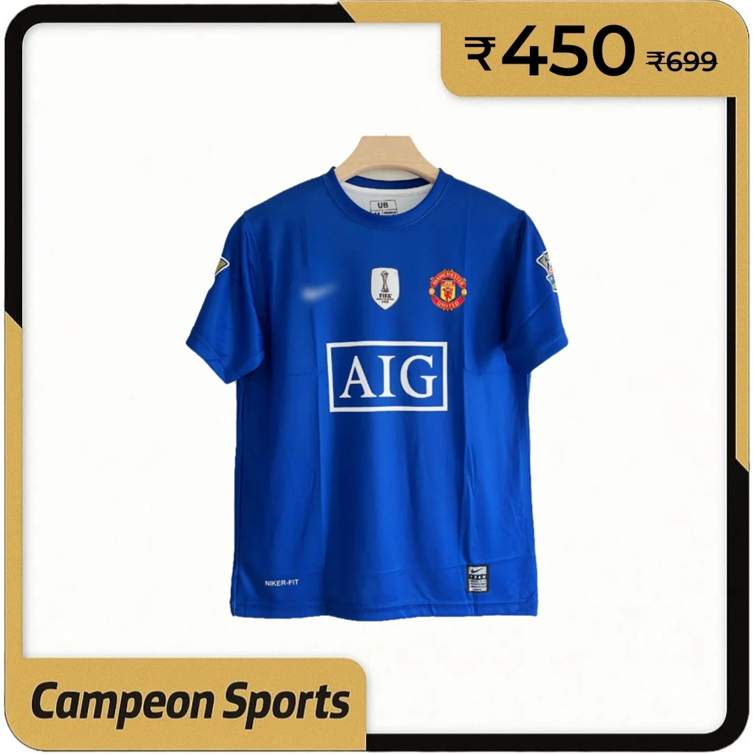 Relive Ronaldo’s Brilliance with the 2008-09 Manchester United Away Jersey(blue)
