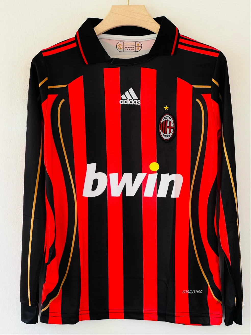 2006-07 AC Milan Home Jersey –  kaka  Full Sleeve Embroidery Edition polo - Image 3