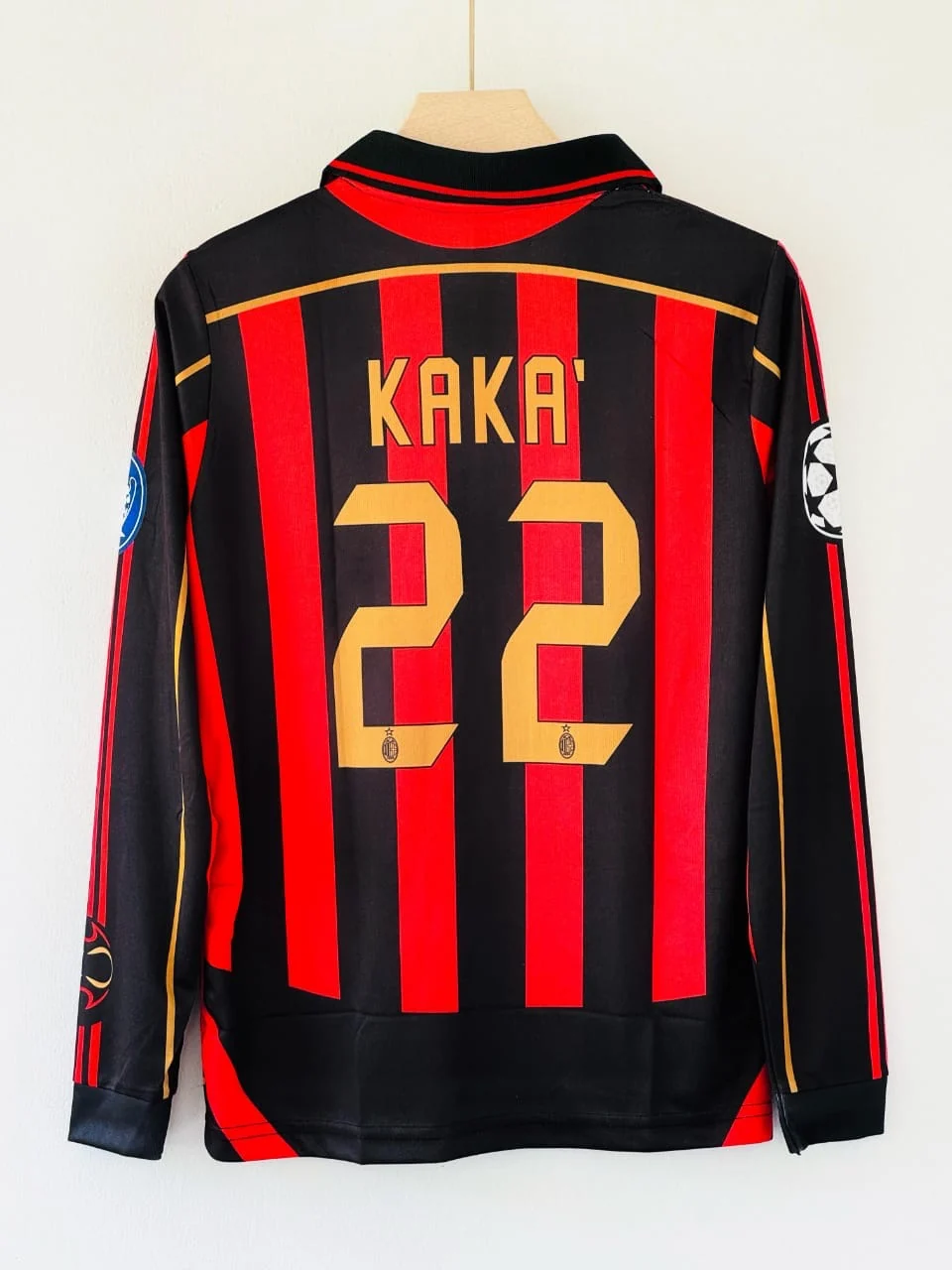 2006-07 AC Milan Home Jersey –  kaka  Full Sleeve Embroidery Edition polo - Image 4